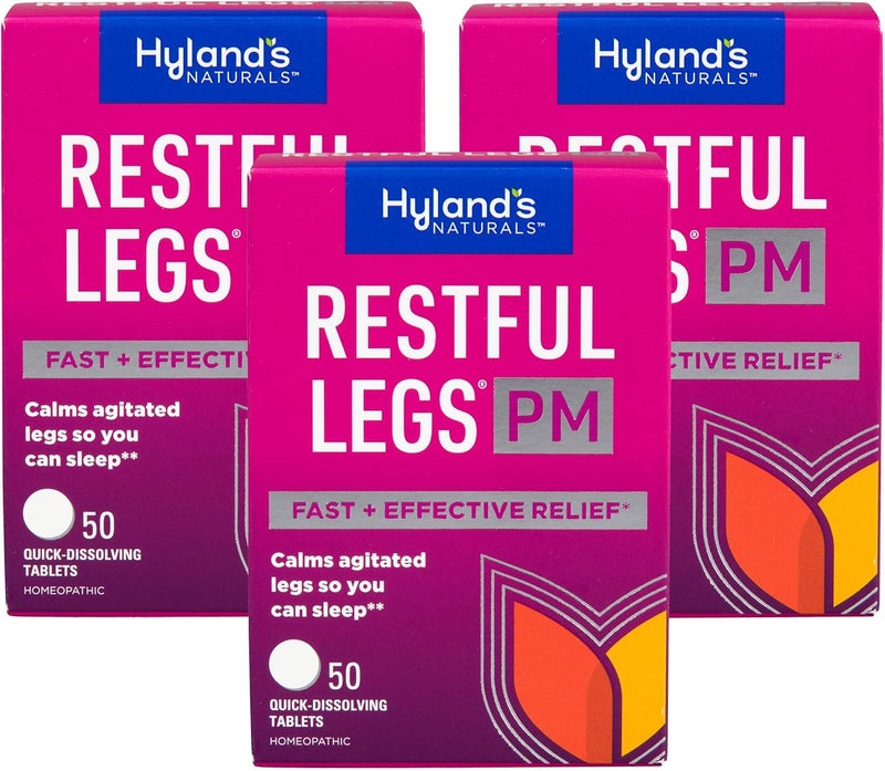 Hyland's Restful Legs PM Tablets - 50 Quick-Dissolving Tablets for Agitated Legs Relief (Pack of 3) - Image 3